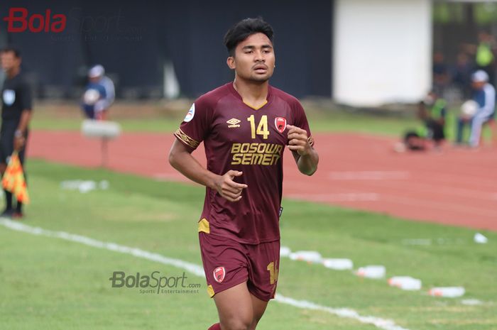 Bek PSM Makassar, Asnawi Mangkualam, ketika laga AFC yang mempertemukan timnya dengan Kaya Futbol Club&ndash;Iloilo di Stadion Madya, Senayan, Jakarta Selatan (10/3/2020)