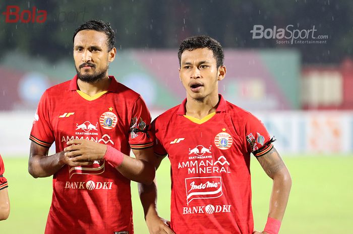 Rohit Chand dan Osvaldo Haay  ketika laga menghadapi Bhayangkara FC di Stadion PTIK, Melawai, Jakarta Selatan (14/3/2020)