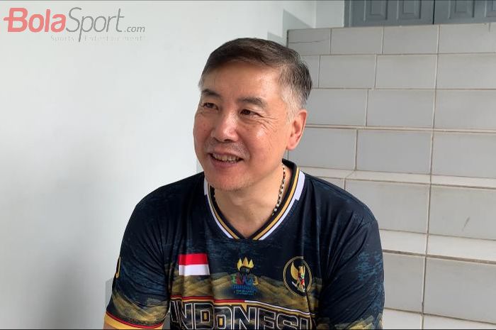 Pelatih Timnas Voli Putra, Coach Jeff (Jiang Jie), yang ditemui usai latihan persiapan menuju Sea Games Kamboja 2023, di kawasan Sentul, Jawa Barat, Kamis (13/04/2023).