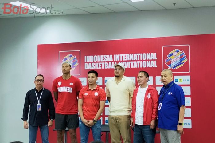 Konferensi Pers Indonesia International Basketball Invitational, yang digelar di Indonesia Arena, Senayan, kawasan Jakarta Selatan, Kamis (27/07/2023).