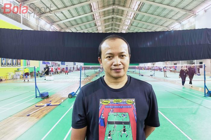 Pelatih Ganda Campuran Bulutangkis Indonesia, Amon Sunaryo, yang ditemui usai latihan di Pelatnas PBSI, Cipayung, Jakarta Timur, Rabu (9/8/2023).