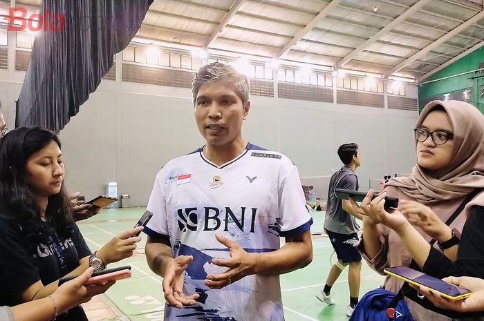 Pelatih Tunggal Putra Bulutangkis Indonesia, Irwansyah, yang ditemui usai latihan persiapan menuju Asian Games 2022, di Pelatnas PBSI, Cipayung, Jakarta Timur, Rabu (20/9/2023).
