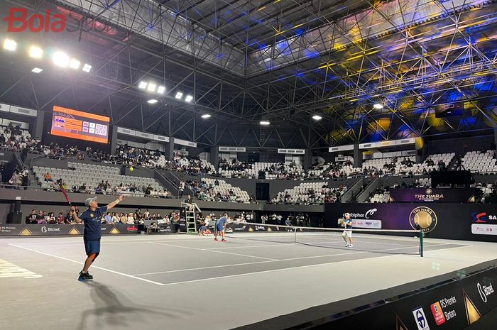 Suasana pertandingan Charity Match di The Juara, di Tennis Indoor Senayan, Gelora Bung Karno, Jakarta, Rabu (29/11/2023).