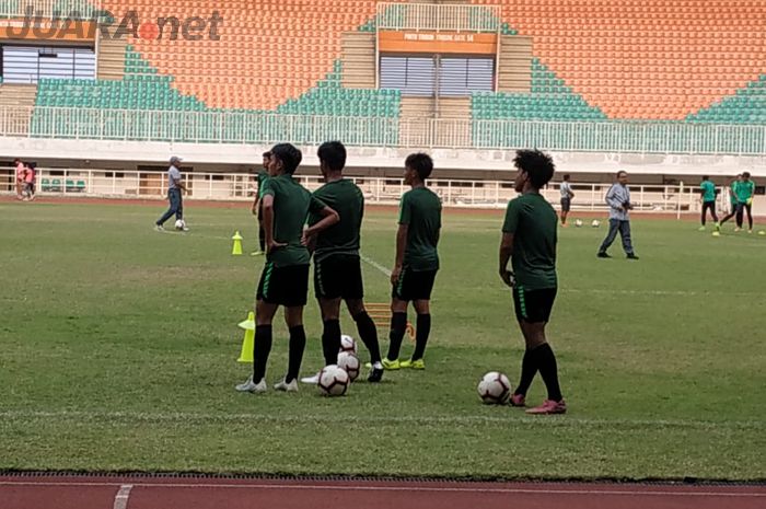 Latihan timnas U-19 Indonesia, di Stadion Pakansari, Kabupaten Bogor, Rabu (2/10/2019).