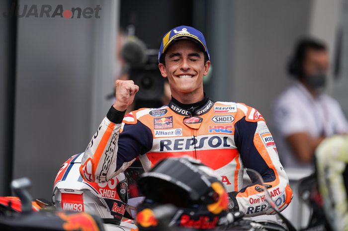 Pembalap MotoGP Marc Marquez juara MotoGP Jerman 2021.