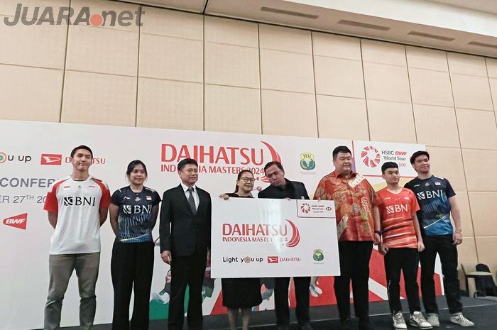 Konferensi Pers Daihatsu Indonesia Masters 2024 yang diselenggarakan di The Ritz Carlton Hotel, Kuningan, kawasan Jakarta Selatan, Senin (27/11/2023).