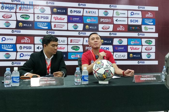 Ketua Umum PSSI, Mochamad Iriawan dalam jumpa pers seusai timnas Indonesia mengalahkan Curacao dalam FIFA Matchday leg pertama di Stadion Gelora Bandung Lautan Api (GBLA), Bandung, Sabtu (24/9/2022).