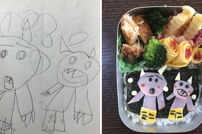 10 Bekal Ini Dibuat Seorang Ayah Berdasarkan Gambar