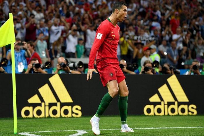 Selebrasi Cristiano Ronaldo saat menyelamatkan negaranya dari kekalahan