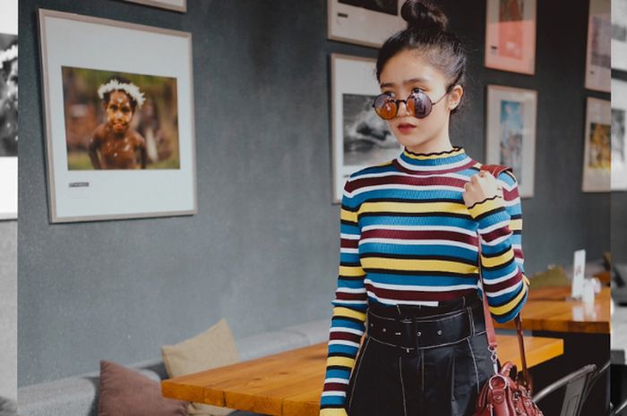 Deretan Ootd Febby Rastanty Yang Tampil Stylish Dengan Outfit Motif Stripe