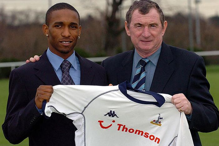 Tottenham Hotspur's new signing Jermain Defoe (left) and manager David Pleat, at Spurs Lodge, Essex.