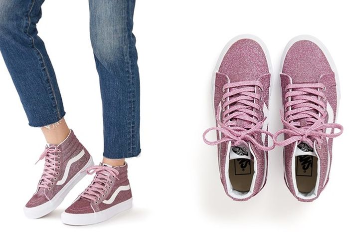 glitter vans trainers