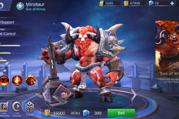 Minotaur, Hero Tank/Support Mobile Legends