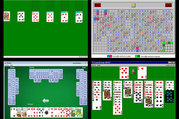 Old Windows Games (Solitare, Minesweeper, Hearts, and FreeCell)