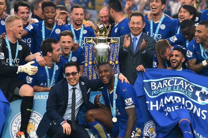 Vichai Srivaddhanaprabha saat Leicester City juara Liga Inggris.