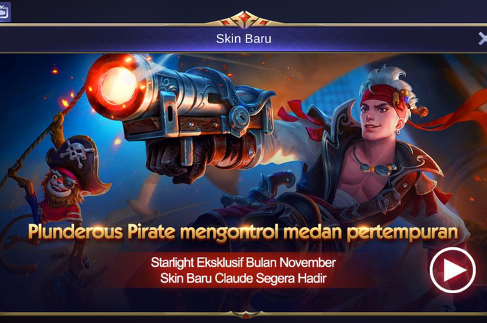 November 2018 Starlight Member exclusive skin, Claude, Plunderous Pirates