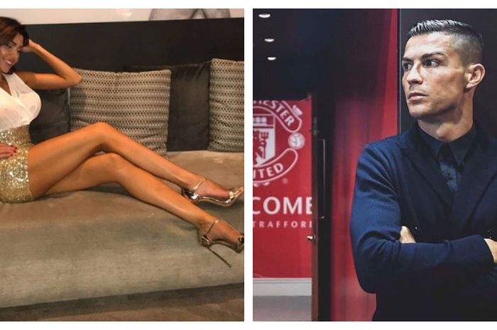 Kolase foto Cristiano Ronaldo (kanan) dan Manuela Ferrera