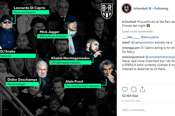 Unggahan foto akun Instagram @brfootball.