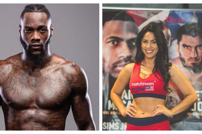 Kolase foto Deontay Wilder (kiri) dan Samantha Kumiko