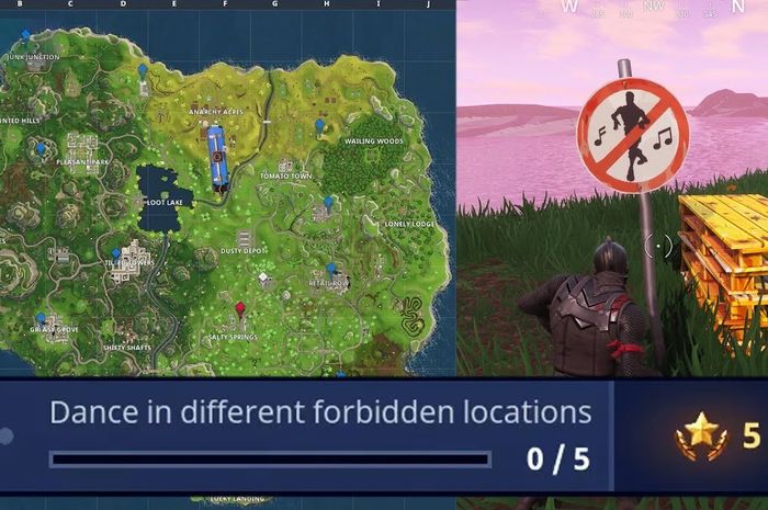 Forbidden locations for dancing in Fortnite