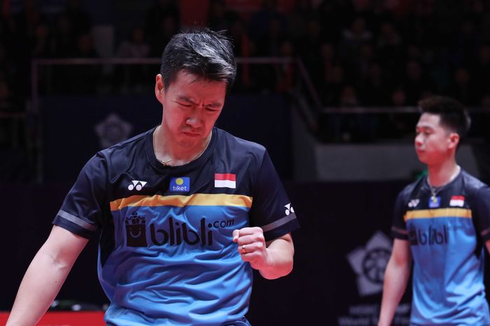 Marcus Fernaldi Gideon (kiri) dan Kevin Sanjaya (kanan)