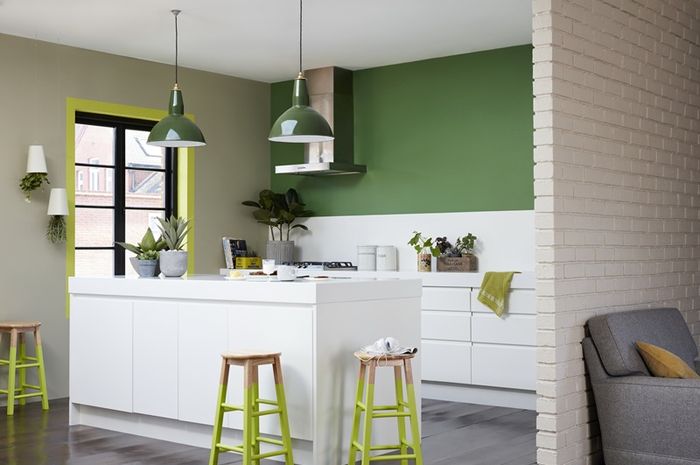 Intip Inspirasi Desain Dapur Hijau Kuning Sentuhan Suasana