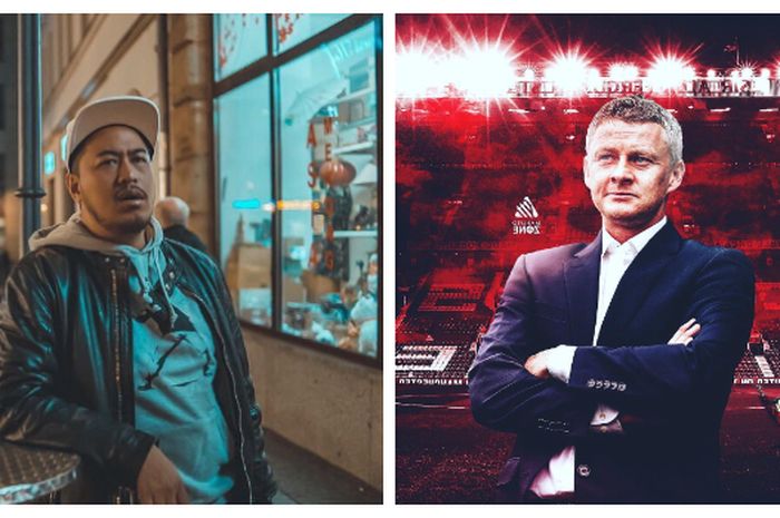 Kolase foto Pandji Pragiwaksono (kiri) dan Ole Gunnar Solskjaer.