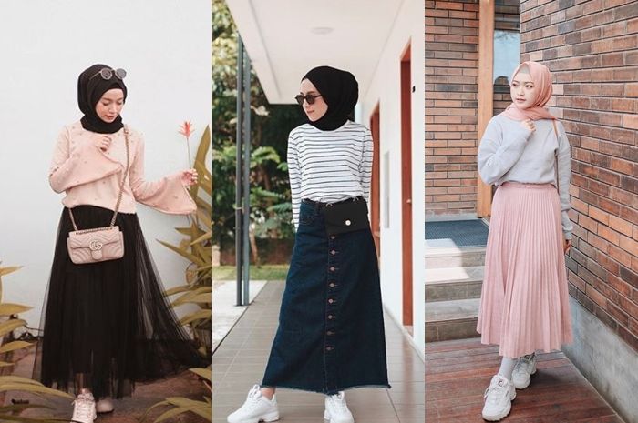 20+ Inspirasi Model Rok Style Hijab Remaja Kekinian 2019