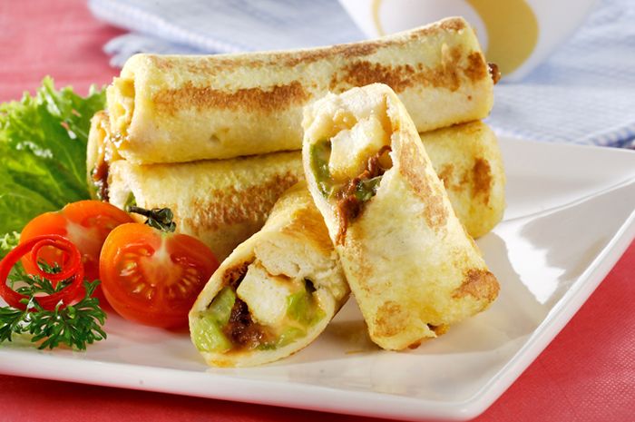 Hidangan roti goreng isi abon