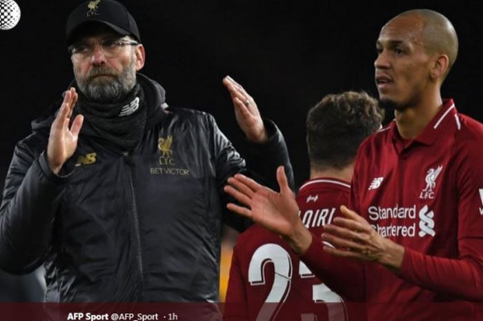 Juergen Klopp dan pemain Liverpool, Fabinho.