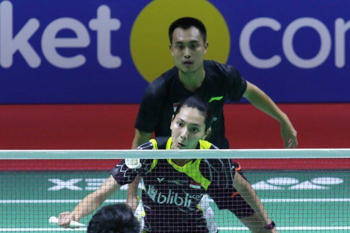 Hafiz Faizal/Gloria Emanuelle Widjaja saat melakoni laga semifinal sektor ganda campuran pada Indone