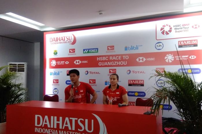Praveen Jordan/Melati Daeva Octavianti di Indonesia Masters 2019, Kamis, (24/1/2019).