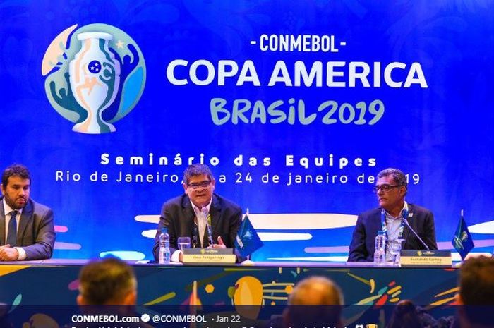 Federasi Sepak Bola Amerika Selatan, CONMEBOL, melakukan undian Copa America 2019 pada Kamis (24/1/2