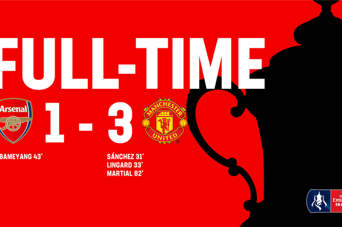 Hasil Piala FA, Arsenal vs Man United. 