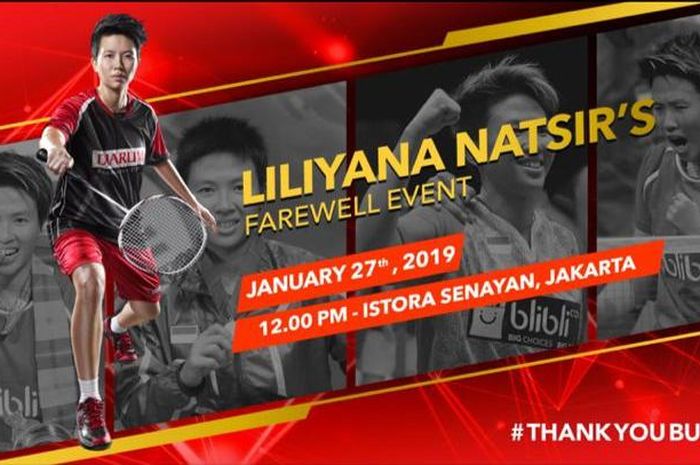 PBSI menggelar Liliyana Natsir's Farewell Event sebelum final Indonesia Masters 2019, Minggu (27/1/2019), dimulai.