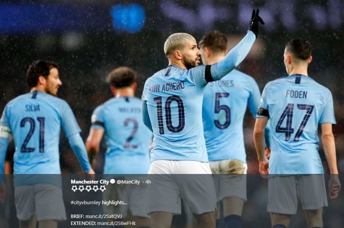 Manchester City menaklukkan Burnley 5-0 dalam partai Piala FA di Etihad Stadium, Manchester, 26 Januari 2019.