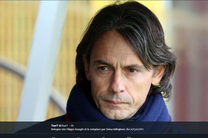 Filippo Inzaghi dipecat oleh Bologna.
