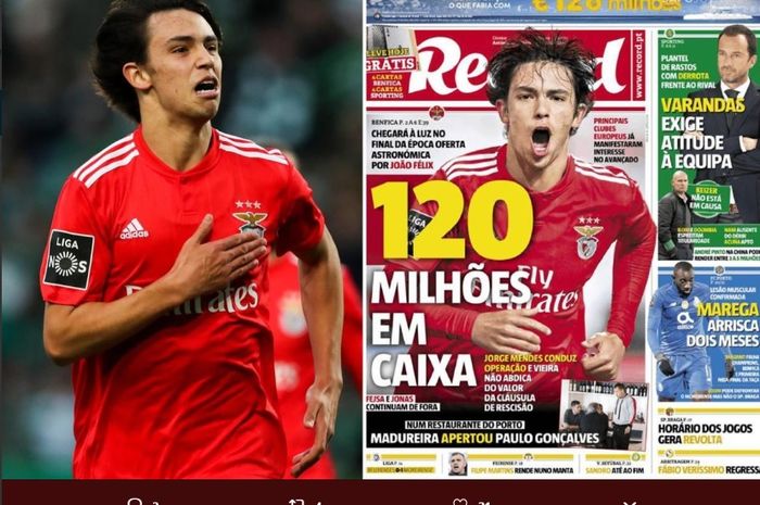 Joao Felix, bintang muda Portugal milik Benfica yang sedang naik daun kepopulerannya kini diincar oleh Juventus dan AC Milan 