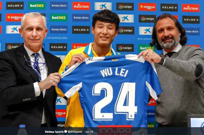 Gelandang sayap Espanyol asal China, Wu Lei, diperkenalkan sebagai pemain baru pada 30 Januari 2019.