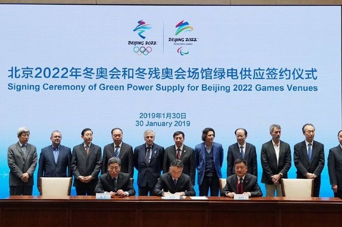 Upacara penandatangan Green Power Supply pembangunan venue Olimpiade Musim Dingin Beijing 2022.