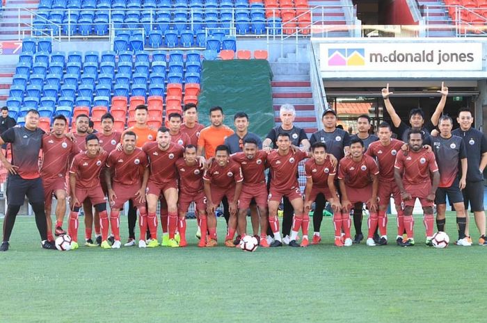 Official training Persija Jakarta di Stadion McDonald Jones, Newcastle, Australia, Senin (11/2/2019).