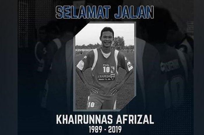 Mantan pemain PSPS Riau, Khairunnas Afrizal, yang meninggal dunia dalam kecelakaan lalu lintas.