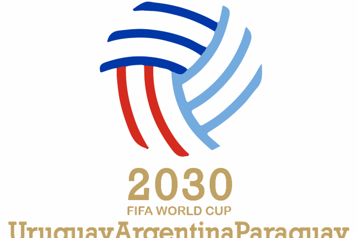 Logo Uruguay, Argentina, dan Paraguay sebagai tuan rumah bersama Piala Dunia 2030. 