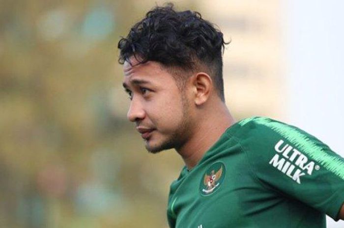 Gian Zola saat menjalani pelatihan Timnas Indonesia U-22 pada Senin (7/1/2019).