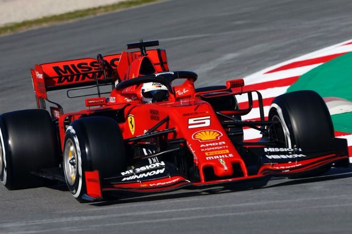 Sebastian Vettel, saat tes pramusim 2019