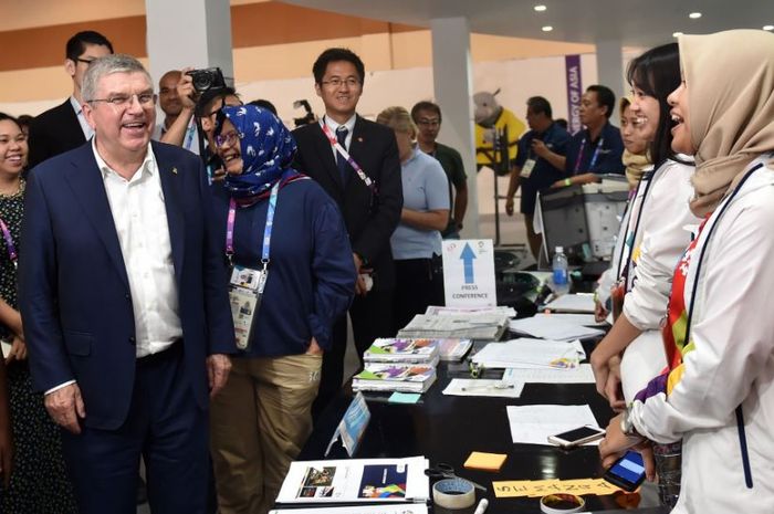 Presiden IOC, Thomas Bach saat penutupan Asian Games Jakarta Palembang 2018 lalu