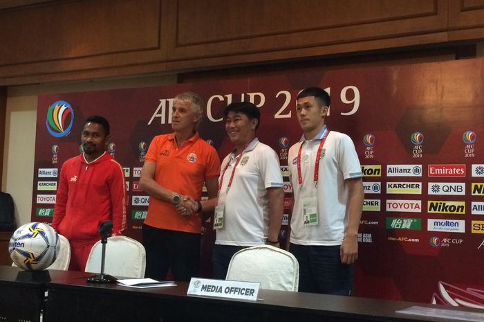 Preskon pertandingan Persija Jakarta melawan Becamex Binh Duong di Hotel Sultan, Senayan, Jakarta Pusat, Senin (25/2/2019)