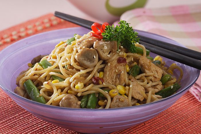 Resep Spageti Ayam Oriental yang Praktis Untuk Bekal 