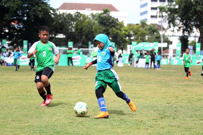 Milo Football Championship 2019 regional Jakarta di Lapangan Banteng, Jakarta, Sabtu (2/3/2019).