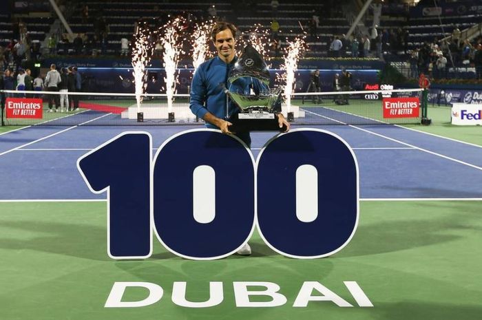 Roger Federer raih titel ke-100 sepanjang kariernya